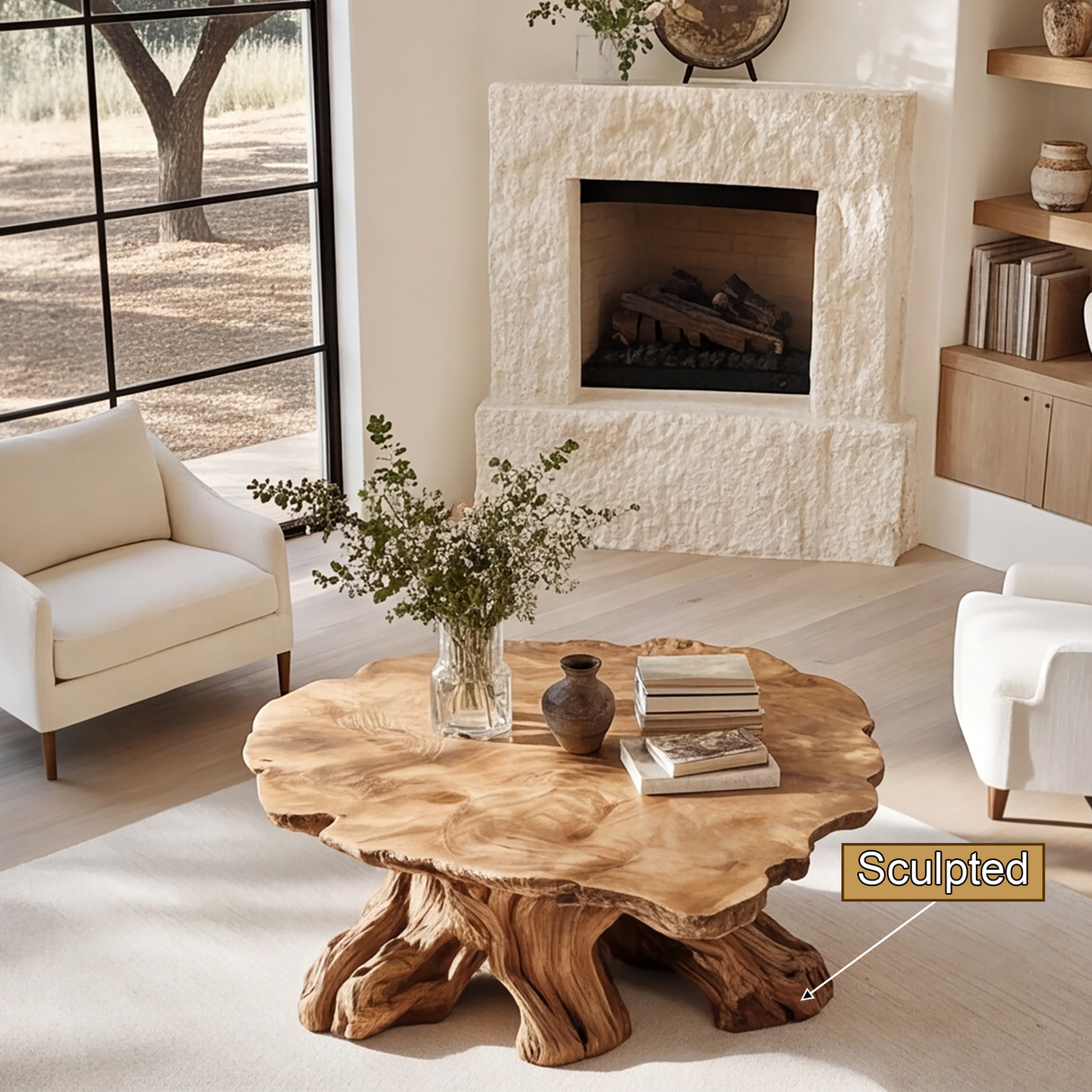 Thalorin Live Edge Solid Wood Coffee Table SPA284121 - Timberustic Coffee Table