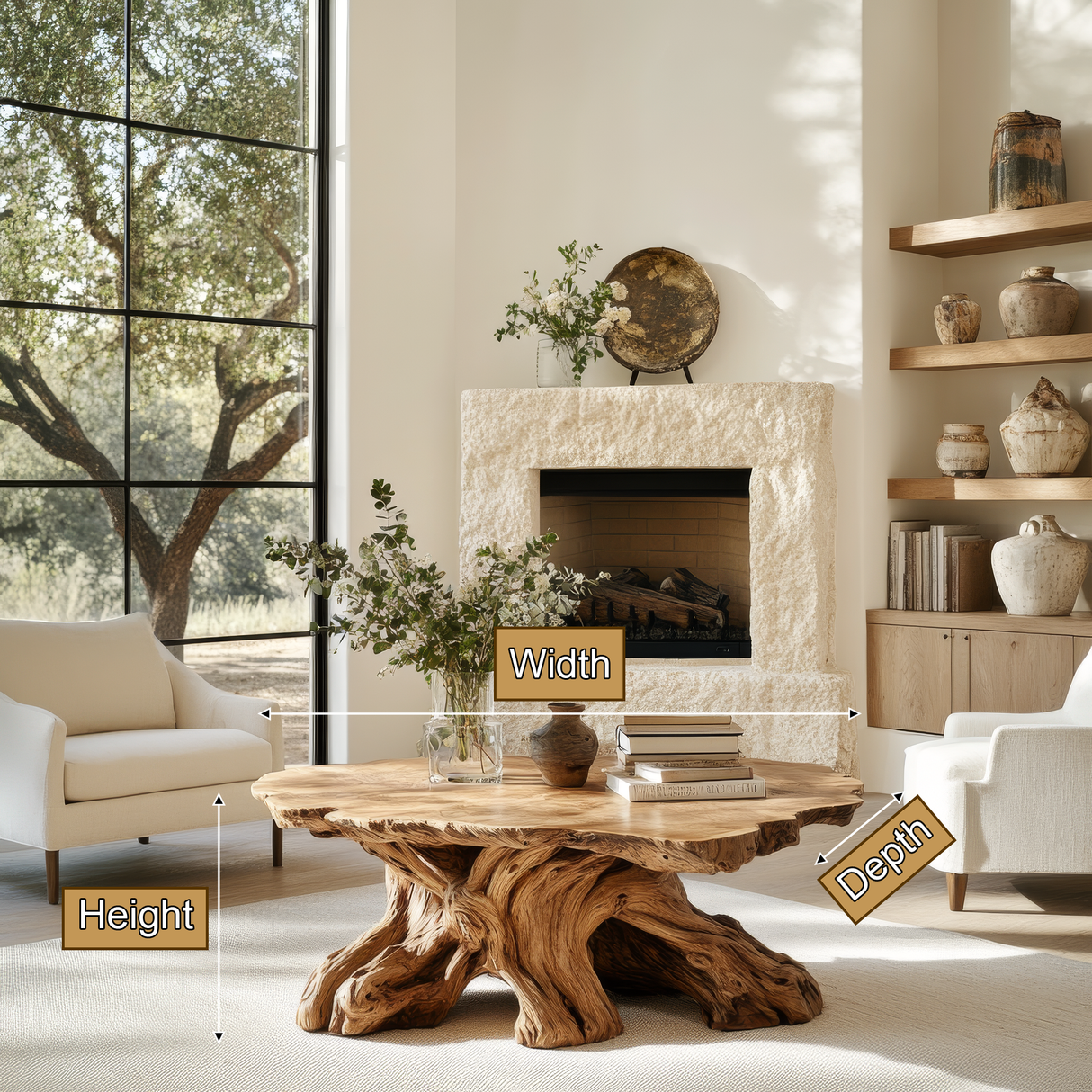 Thalorin Live Edge Solid Wood Coffee Table SPA284121 - Timberustic Coffee Table