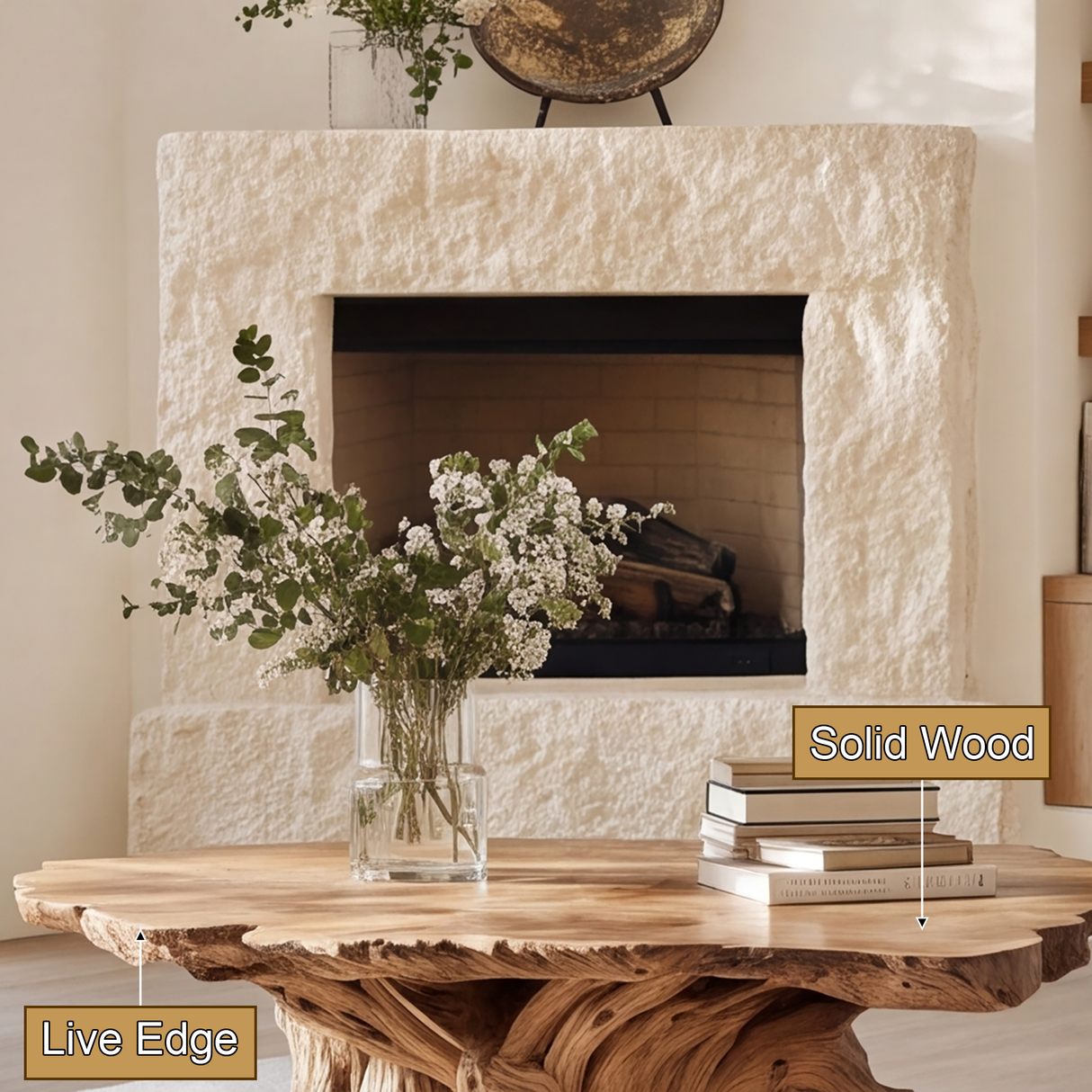 Thalorin Live Edge Solid Wood Coffee Table SPA284121 - Timberustic Coffee Table