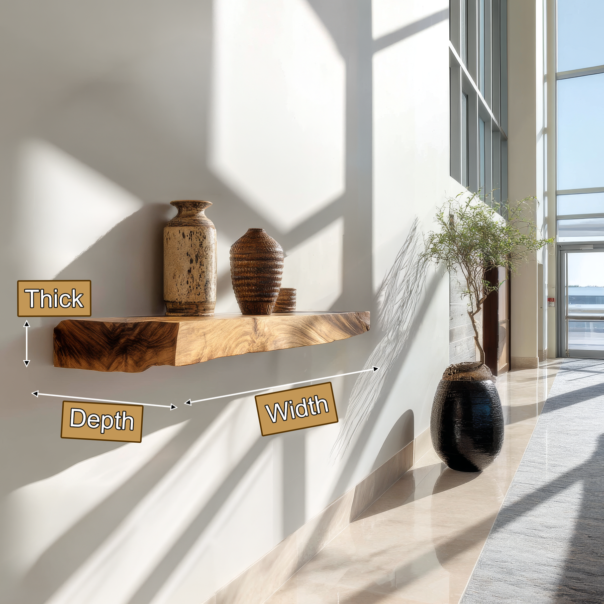 Thalorin Live Edge Solid Wood Floating Shelf SPA129458 - Timberustic Floating Shelf