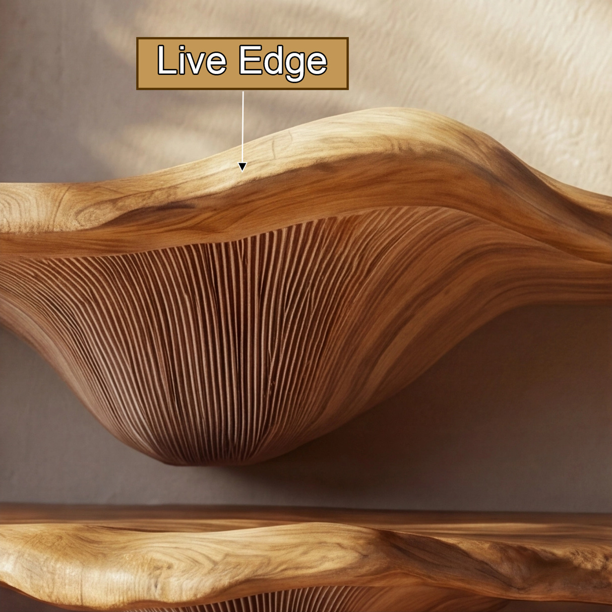 Thalorin Live Edge Solid Wood Mushroom Floating Shelf SPA294743 - Timberustic Floating Shelf