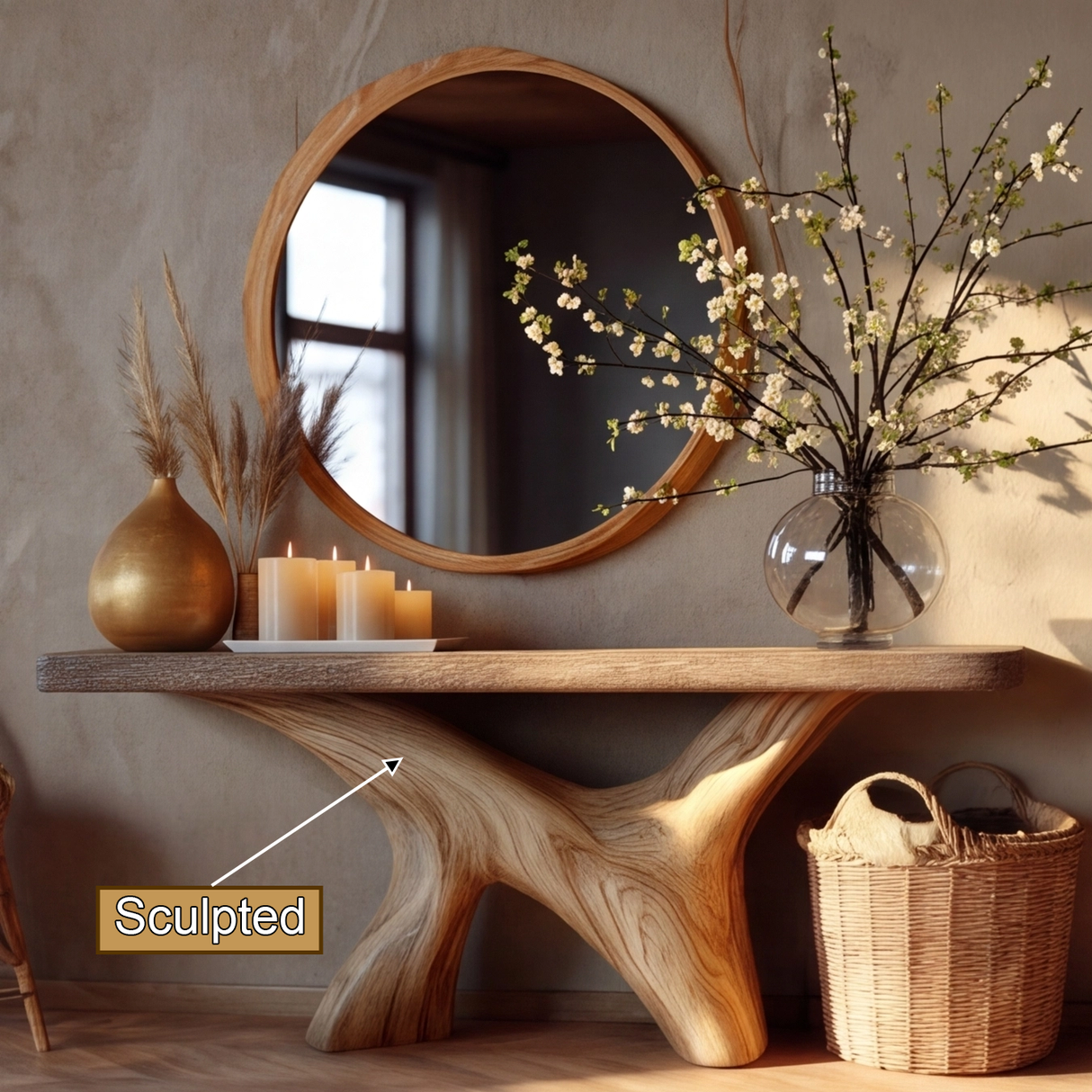 Thalorix Live Edge Solid Wood Console Table - Timberustic Console Table