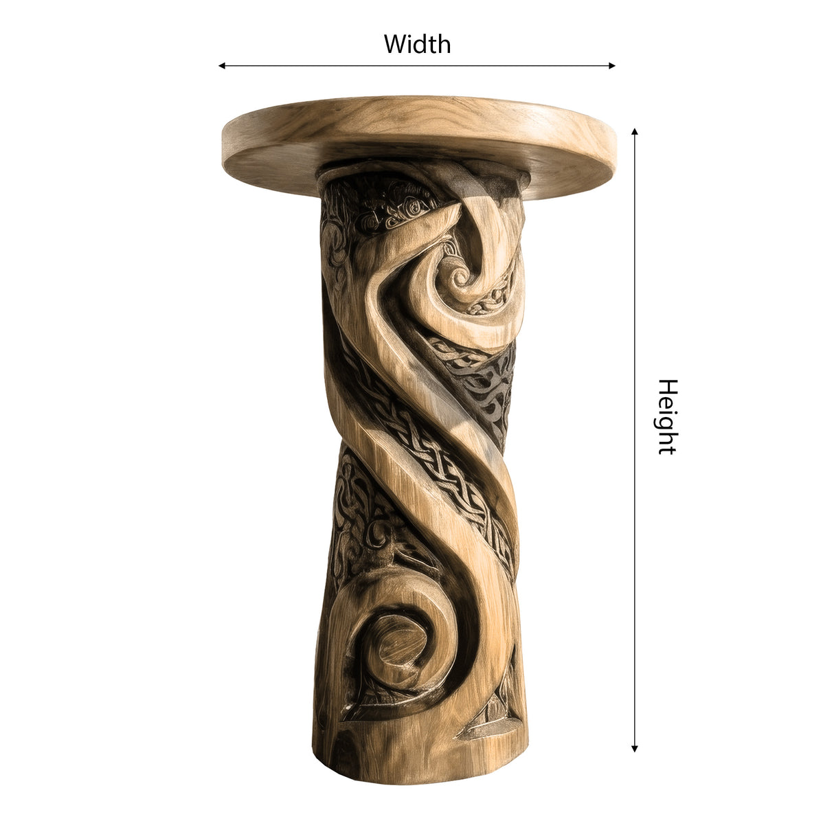 Thaloryn Sculpted Solid Wood Pedestal Stand - Timberustic Pedestal Stand