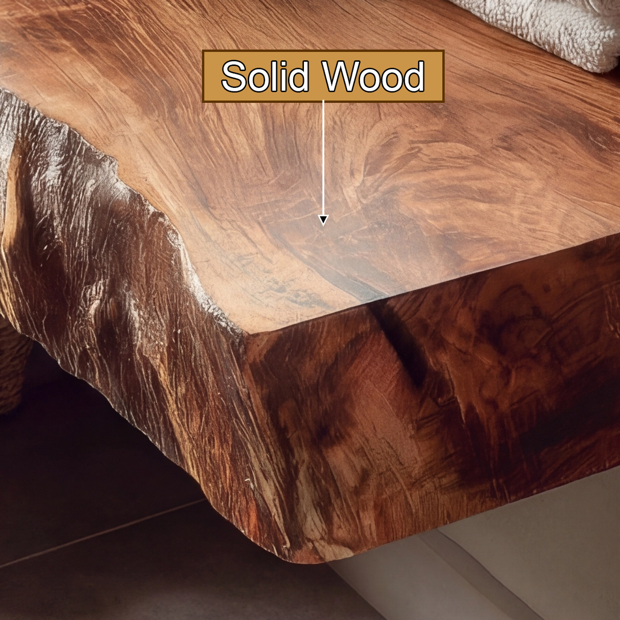 Thalric Live Edge Solid Wood Floating Bathroom Vanity - Timberustic Floating Bathroom Vanity