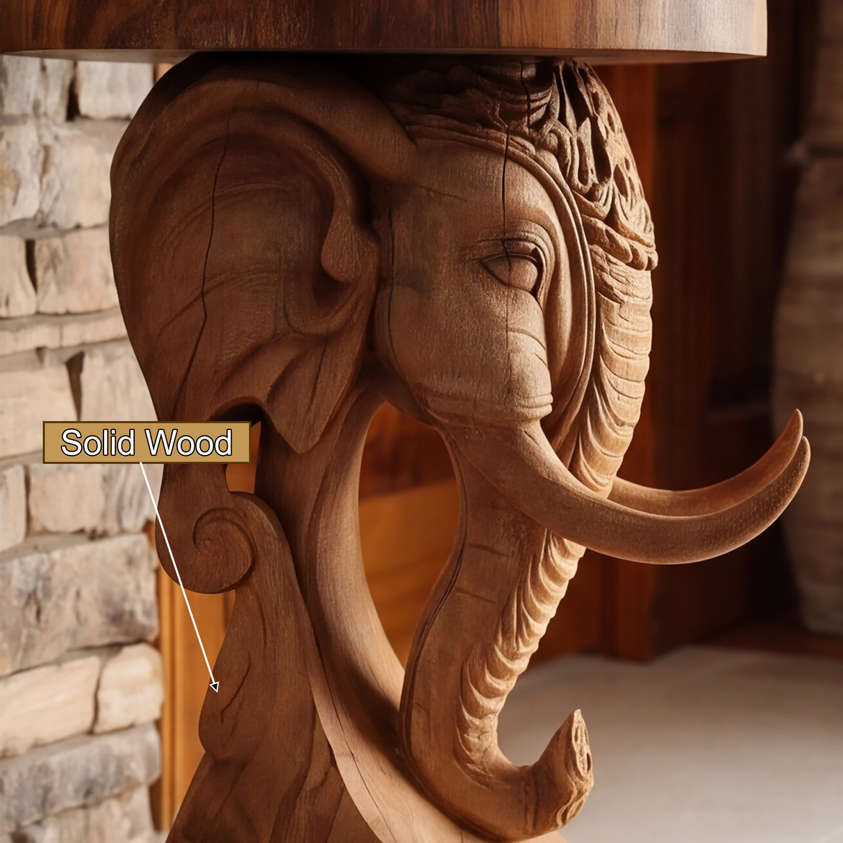 Thalviro Sculpted Solid Wood Pedestal Stand - Timberustic Pedestal Stand