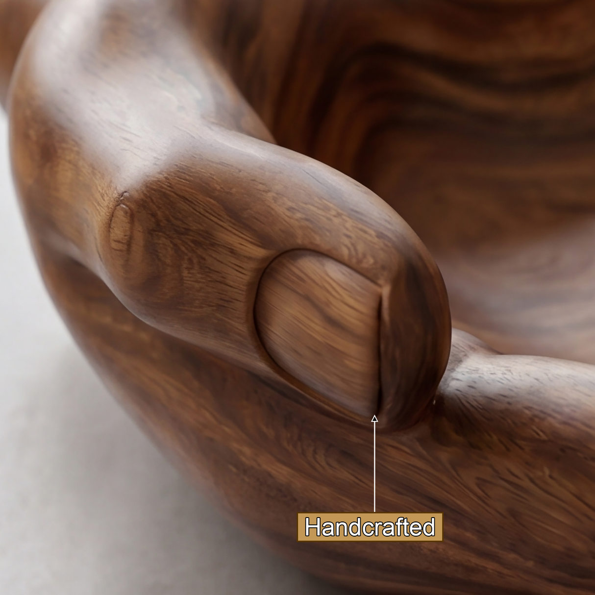 Tharion Handcrafted Solid Wood Hands-Shaped Vessel Sink