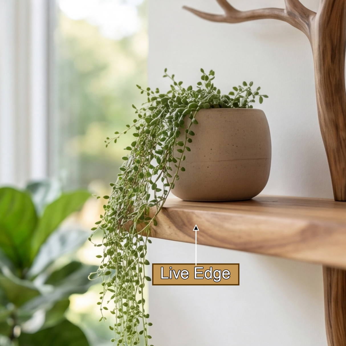 Theryn Sculpted Solid Wood Console Table with Shelves - Timberustic Console Table with Shelves