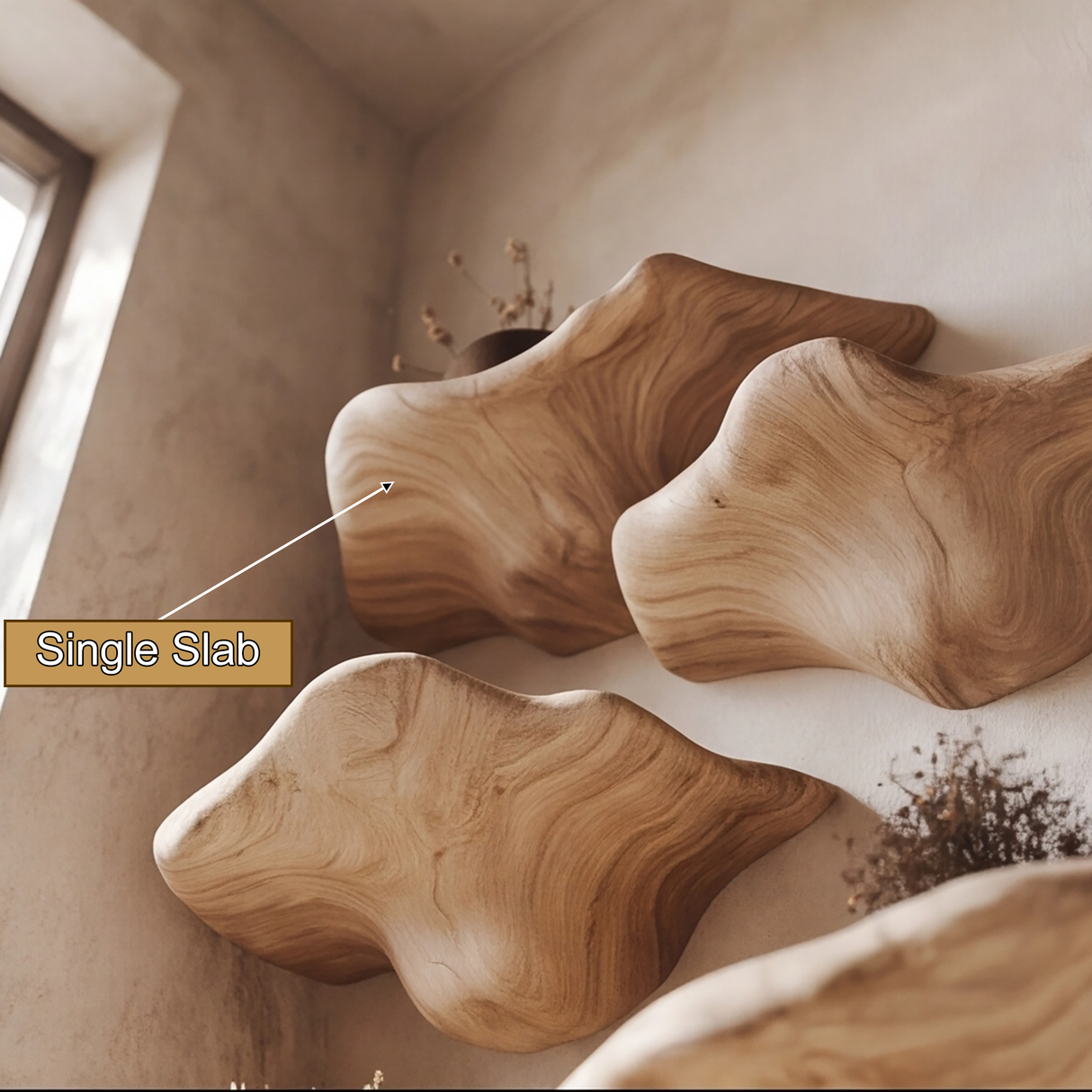 Theryn Solid Wood Sculpted Mushroom Floating Shelf SPA060362 - Timberustic Floating Shelf