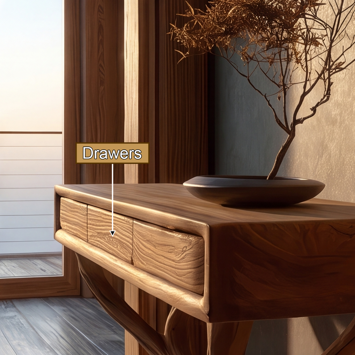 Therynvale Sculpted Solid Wood Console Table SPA584513