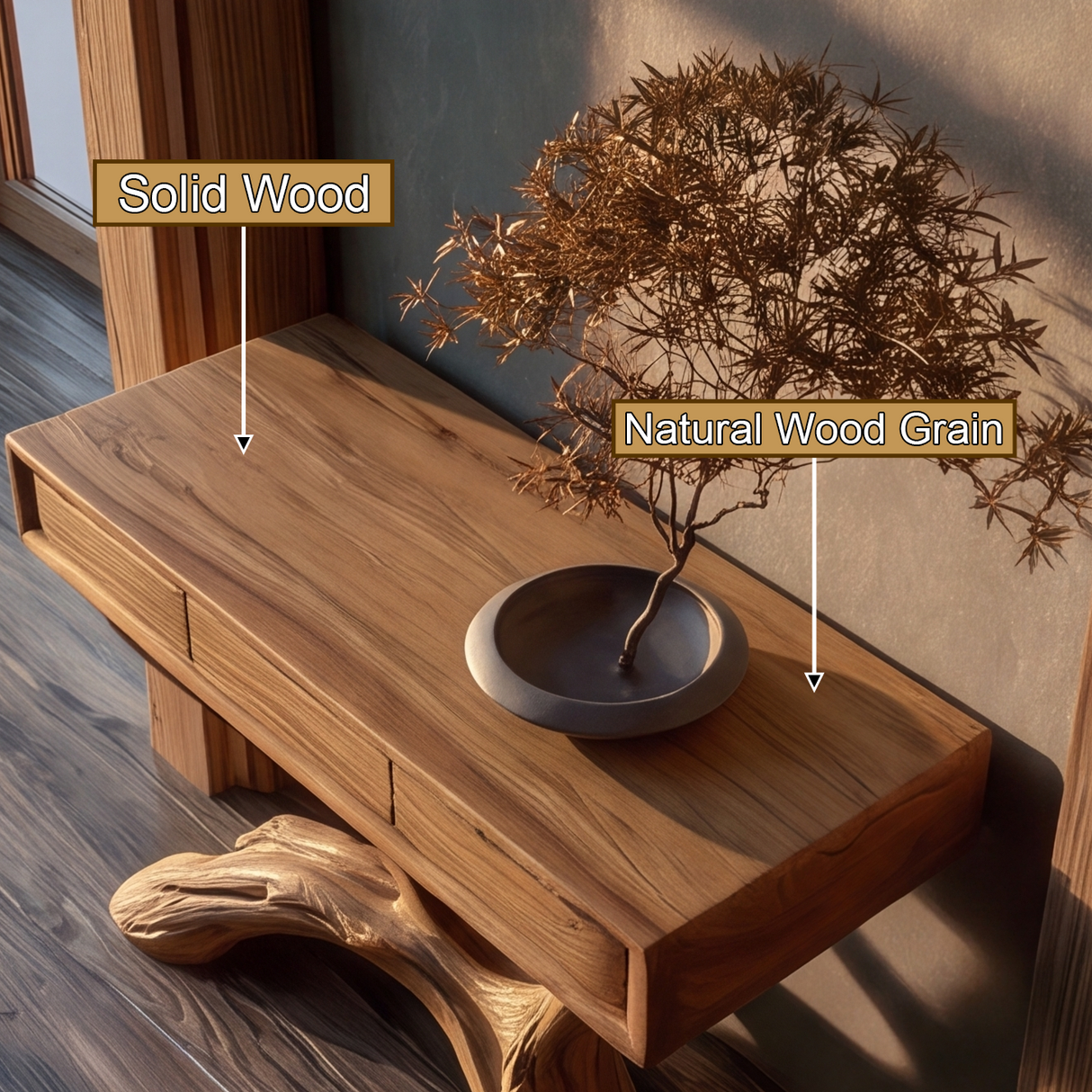 Therynvale Sculpted Solid Wood Console Table SPA584513