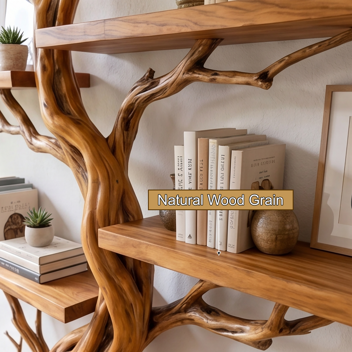 Thornhollow Handcrafted Solid Wood Tree Bookshelf