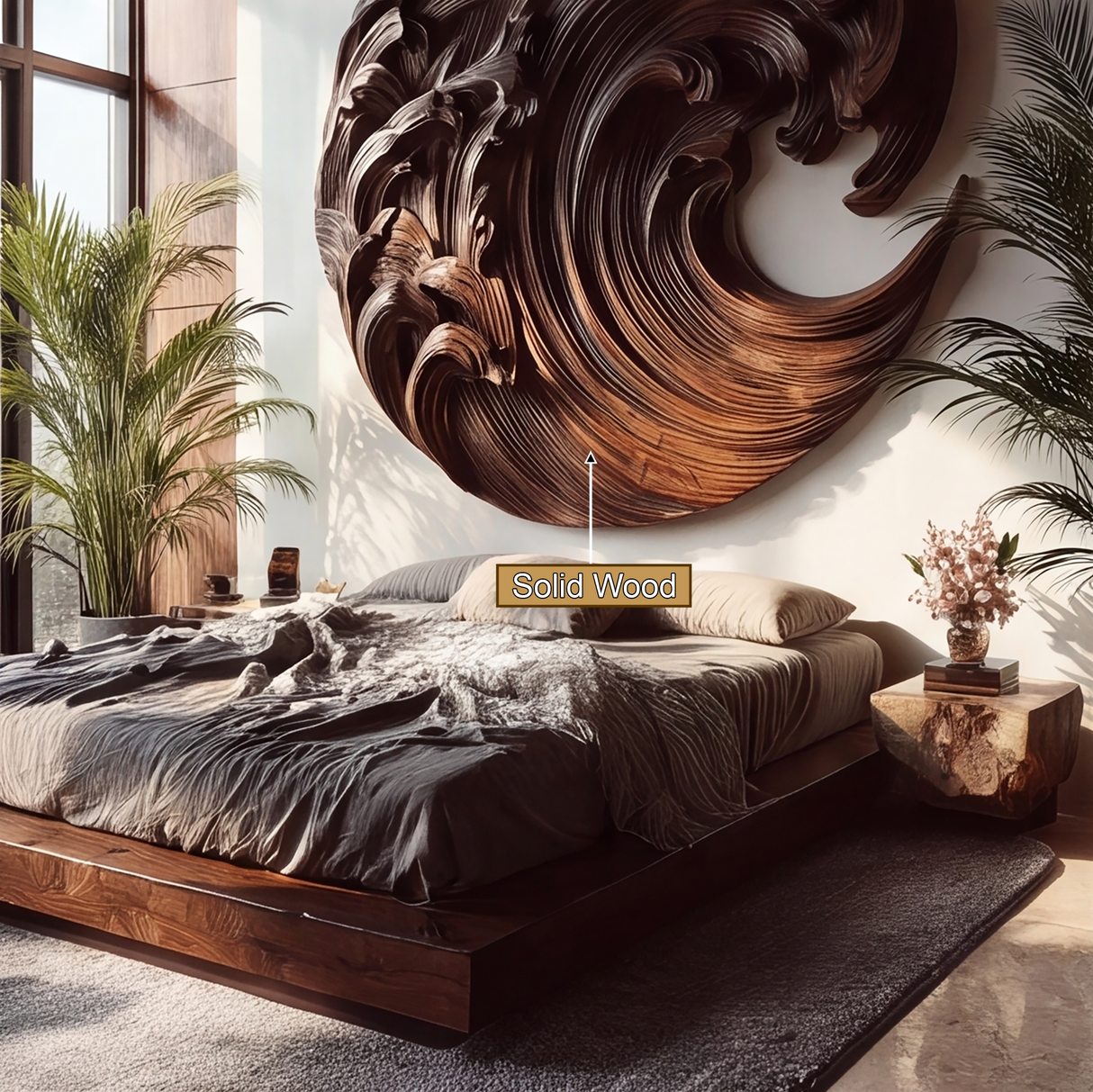 Tidecrest Sculpted Solid Wood Ocean Wave Wall Art
