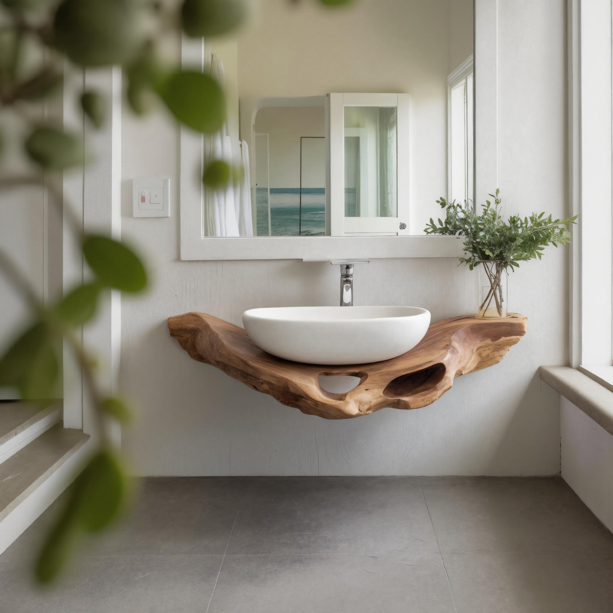 Tideform Organic Wood Floating Bathroom Vanity