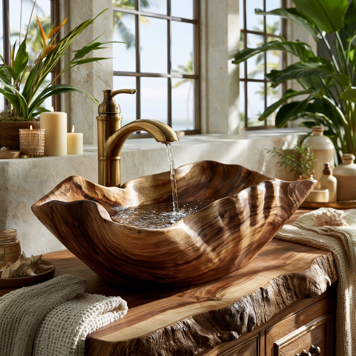 Tidegrove Handcrafted Solid Wood Vessel Sink - Timberustic Vessel Sinks