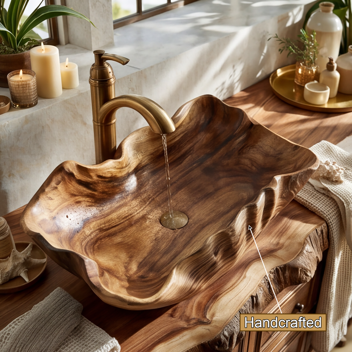 Tidegrove Handcrafted Solid Wood Vessel Sink - Timberustic Vessel Sinks