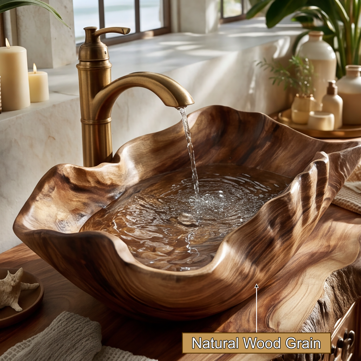 Tidegrove Handcrafted Solid Wood Vessel Sink - Timberustic Vessel Sinks
