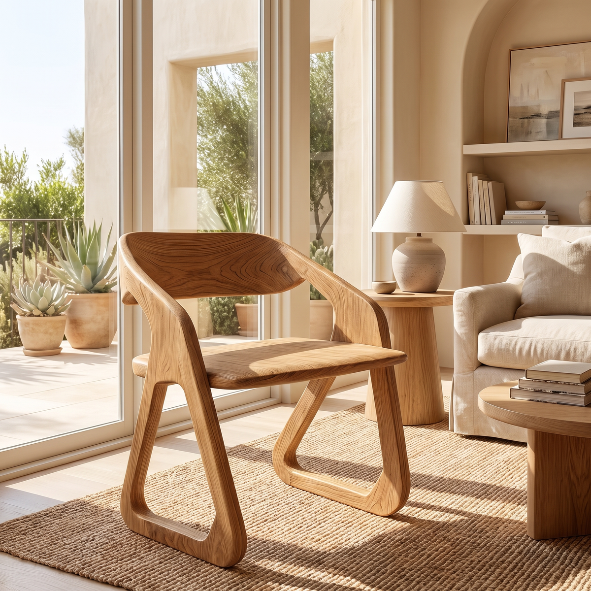Arvelle Handcrafted Solid Wood Dining Chair Natural Oak - Timberustic Dining Chair
