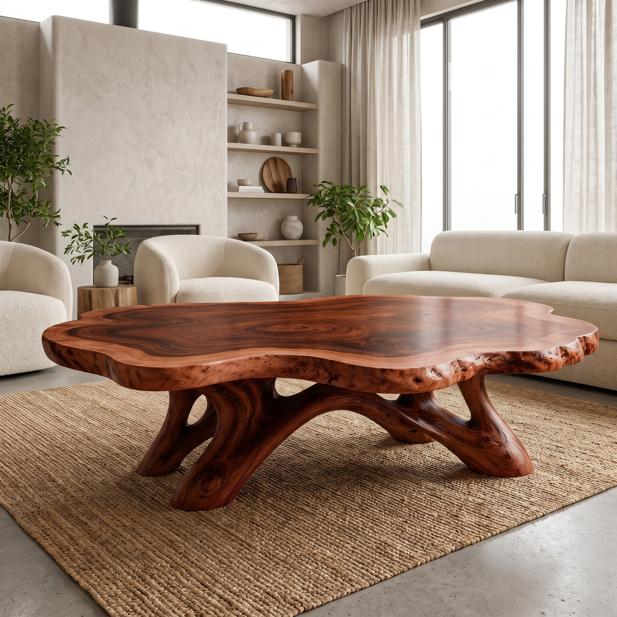 Aurevane Handcrafted Solid Wood Coffee Table Mahogany - Timberustic Coffee Table