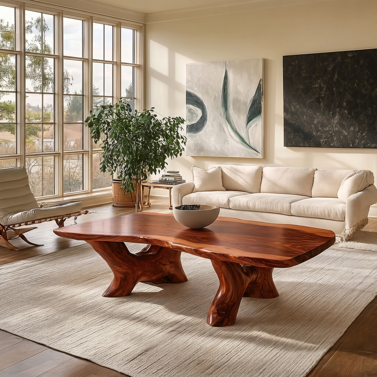 Elarwen Handcrafted Solid Wood Coffee Table Mahogany - Timberustic Coffee Table