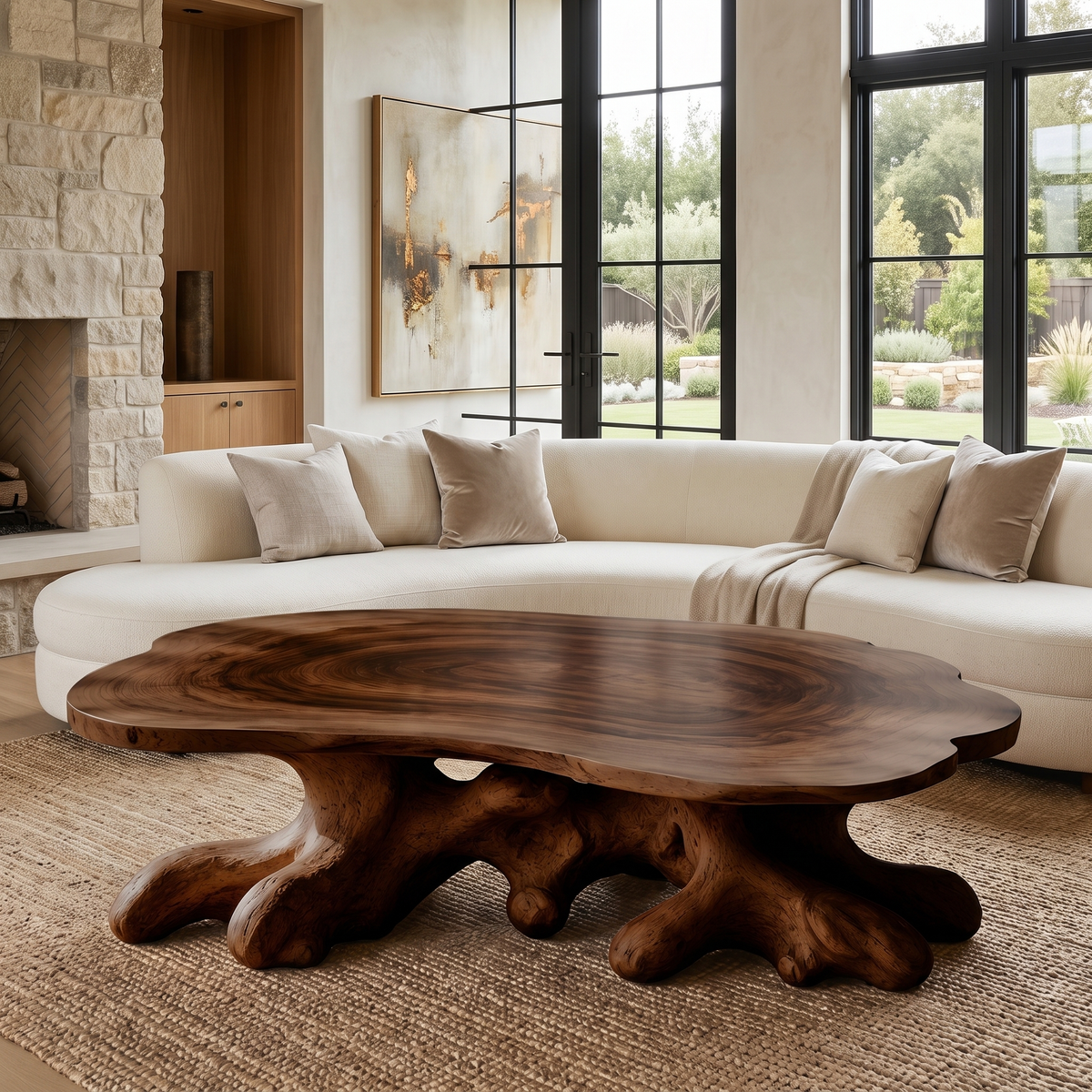 Elvarenne Handcrafted Solid Wood Coffee Table Dark Walnut - Timberustic Coffee Table