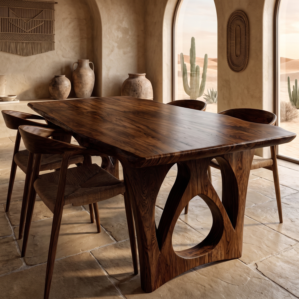 Elyndor Live Edge Solid Wood Dining Table Dark Walnut - Timberustic Dining Table