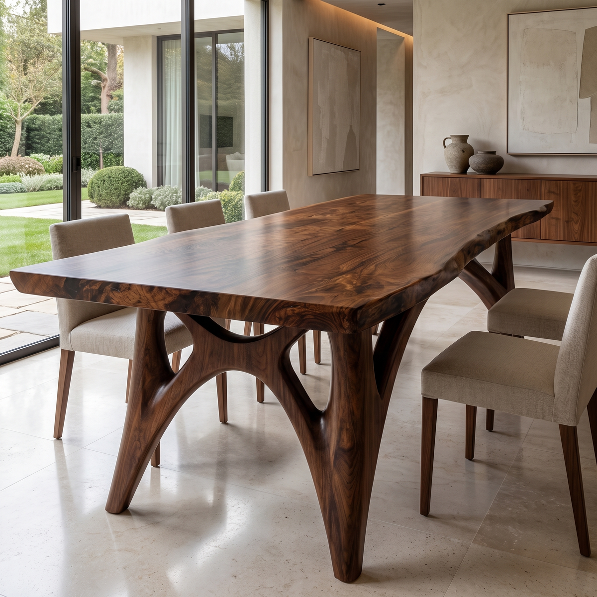 Kaelith Live Edge Solid Wood Dining Table Dark Walnut - Timberustic Dining Table