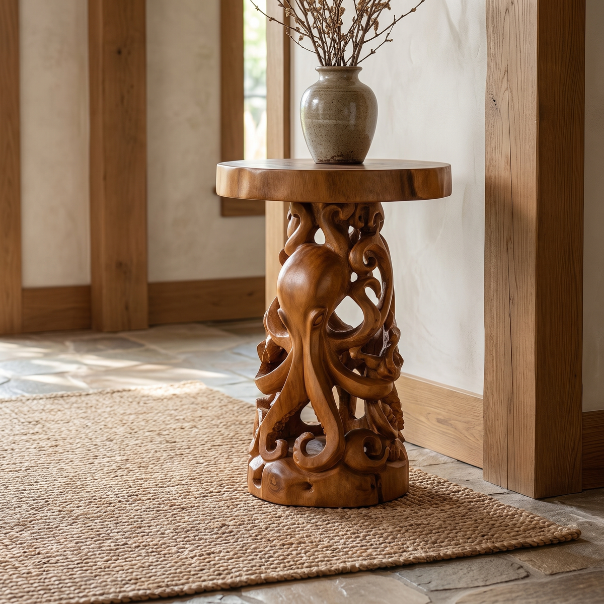 Nythorin Handcrafted Octopus Pedestal Stand Brown - Timberustic Pedestal Stand