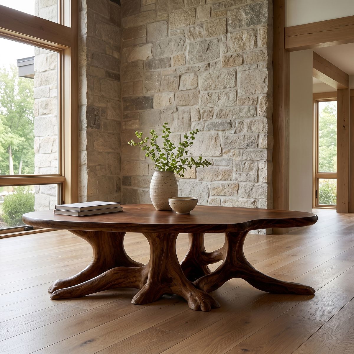 Olivareth Handcrafted Solid Wood Coffee Table Dark Walnut - Timberustic Coffee Table
