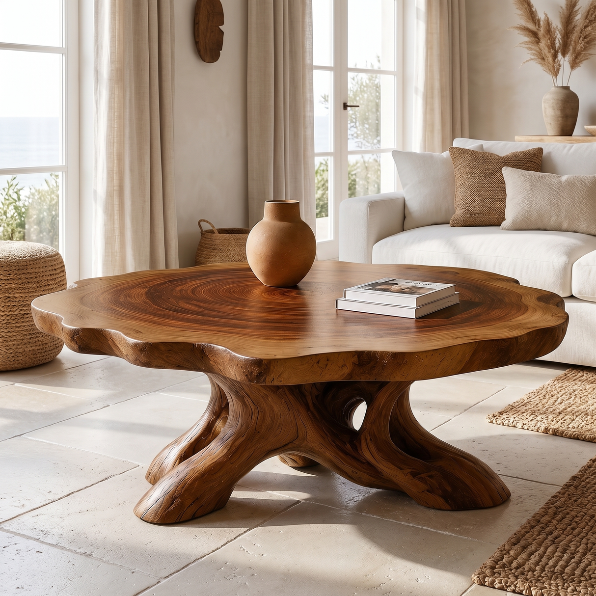 Roothaven Live Edge Solid Wood Coffee Table — Brown