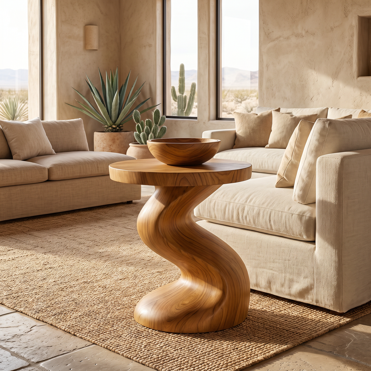 Seravon Handcrafted Solid Wood Side Table SPA825813 — Teak