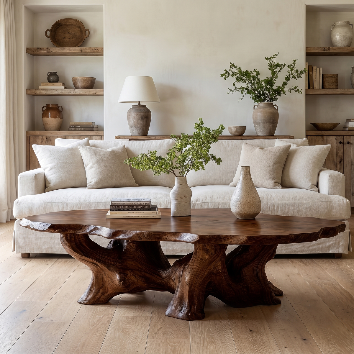 Theravelle Handcrafted Solid Wood Coffee Table Dark Walnut - Timberustic Coffee Table