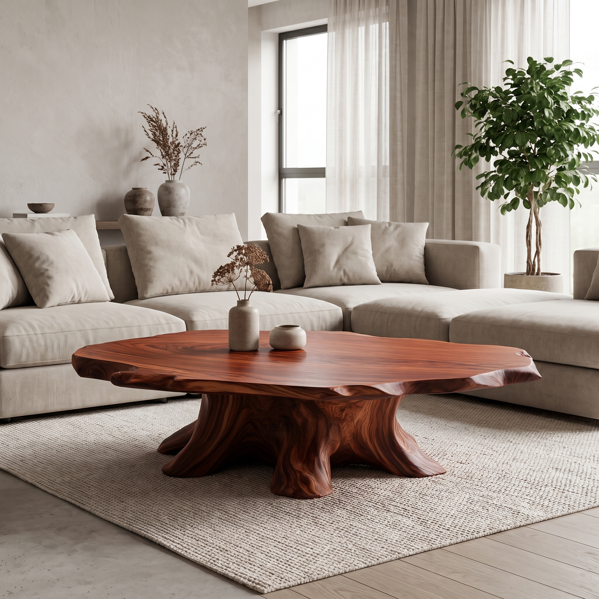 Thornridge Live Edge Solid Wood Coffee Table Mahogany - Timberustic Coffee Table