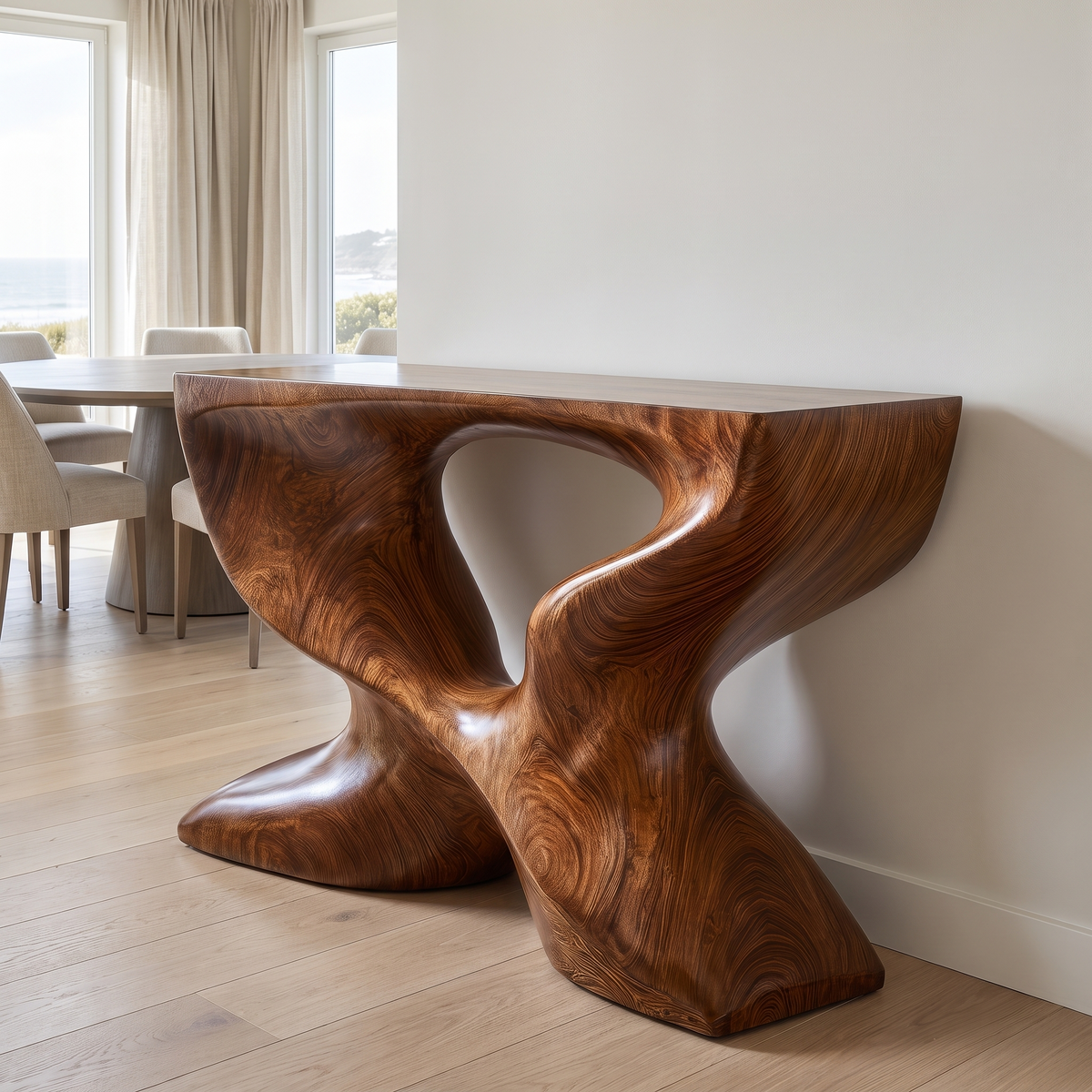 Xavoryn Sculpted Solid Wood Console Table Brown - Timberustic Console Table