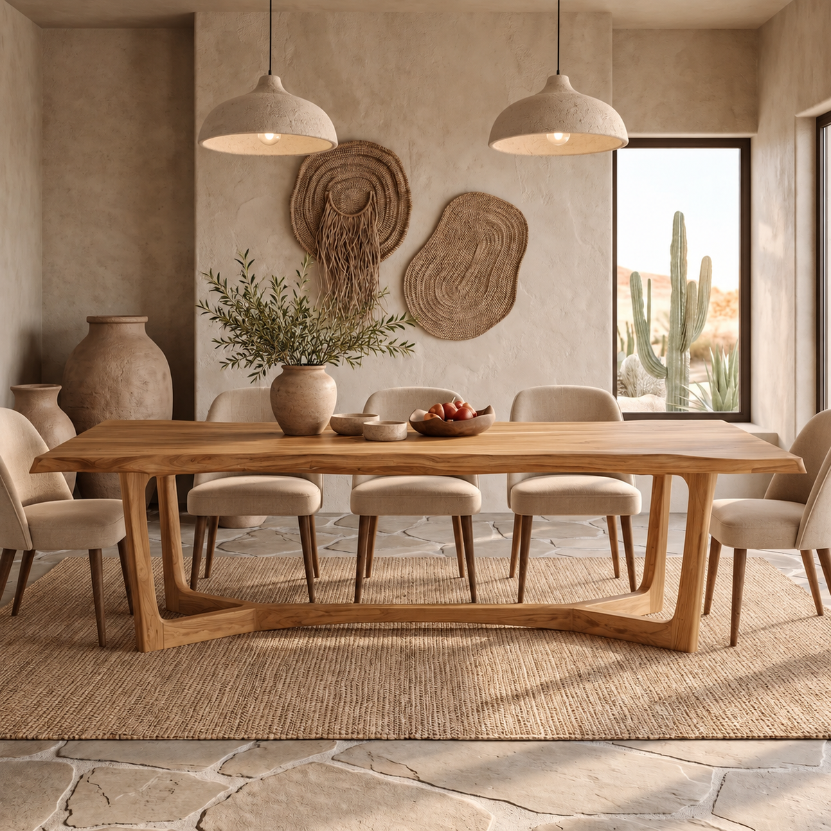 Aeladell Irregular Edge Handcrafted Dining Table Teak - Timberustic Dining Table