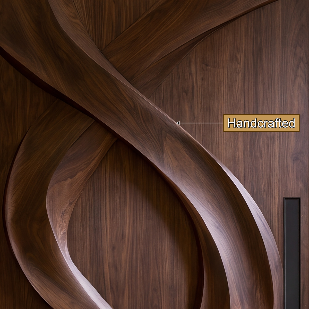 Aelawyn Twisting Ribbon Sculpted Handcrafted Door by Timberustic — handcrafted details