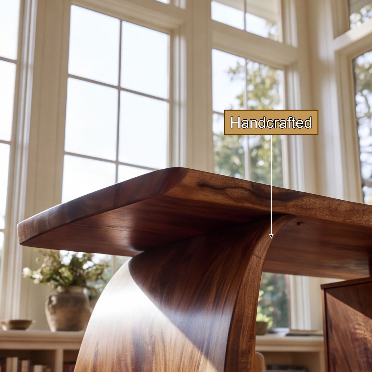 Aelilora Live Edge Waterfall Handcrafted Desk With Drawers - Timberustic Desk With Drawers