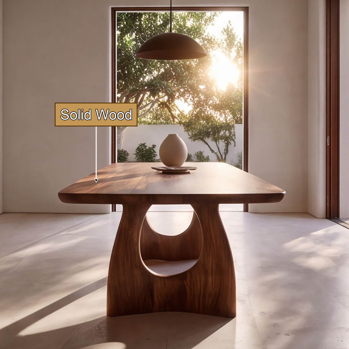 Aelivane Sculpted Arch Base Handcrafted Dining Table - Timberustic Dining Table