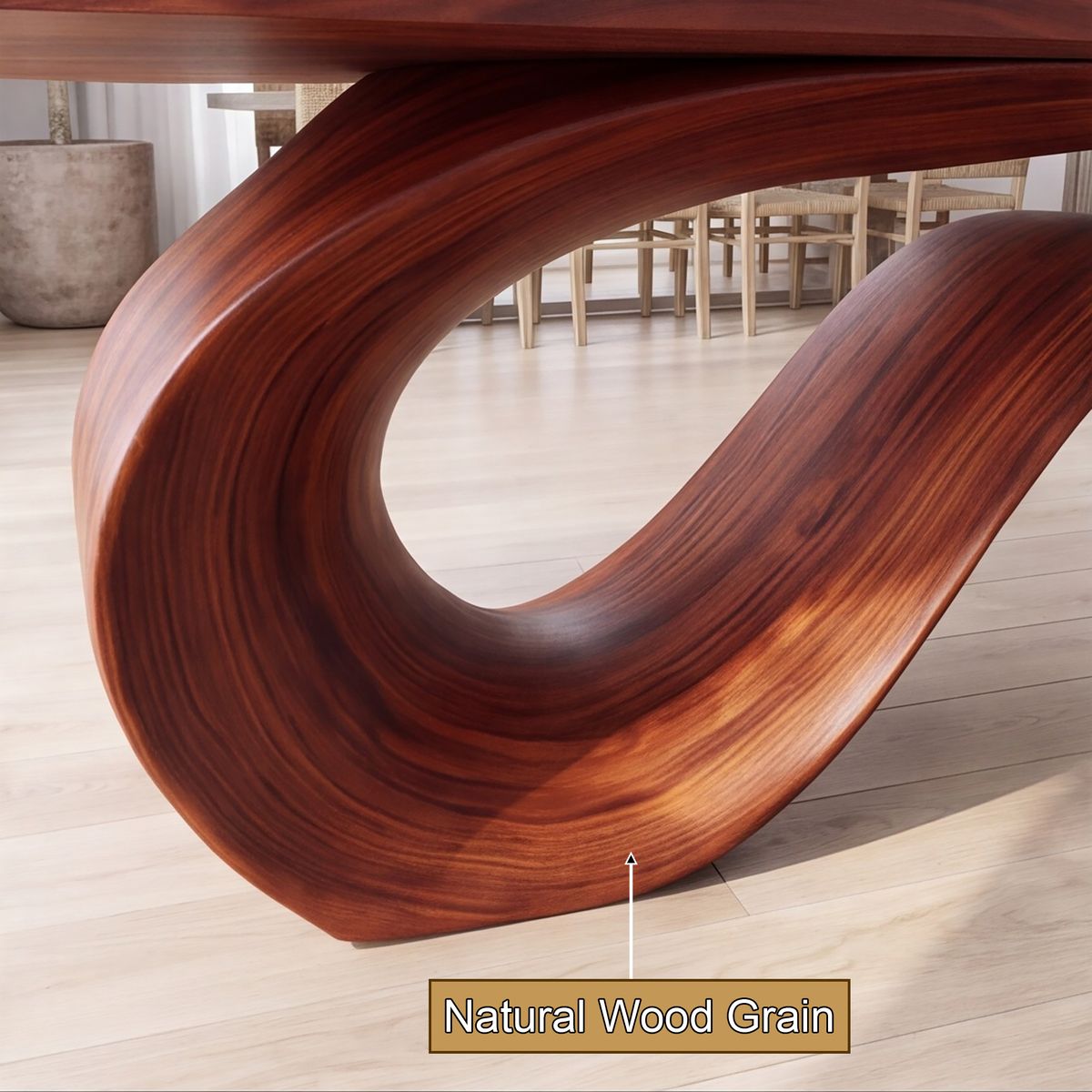 Aeliwyn Sculpted Loop Base Handcrafted Dining Table - Timberustic Dining Table