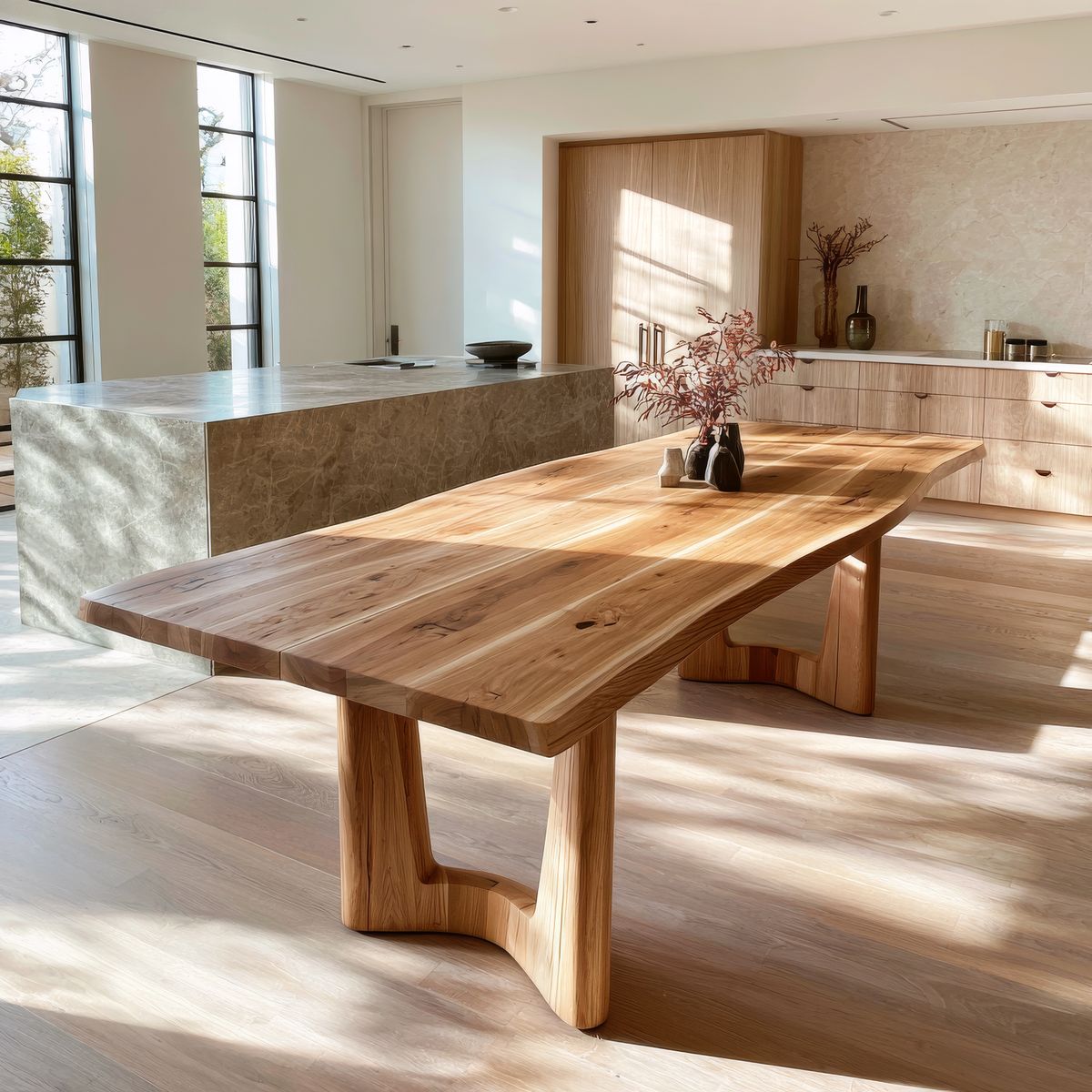 Aelodrin Twin Arch Base Handcrafted Dining Table - Timberustic Dining Table