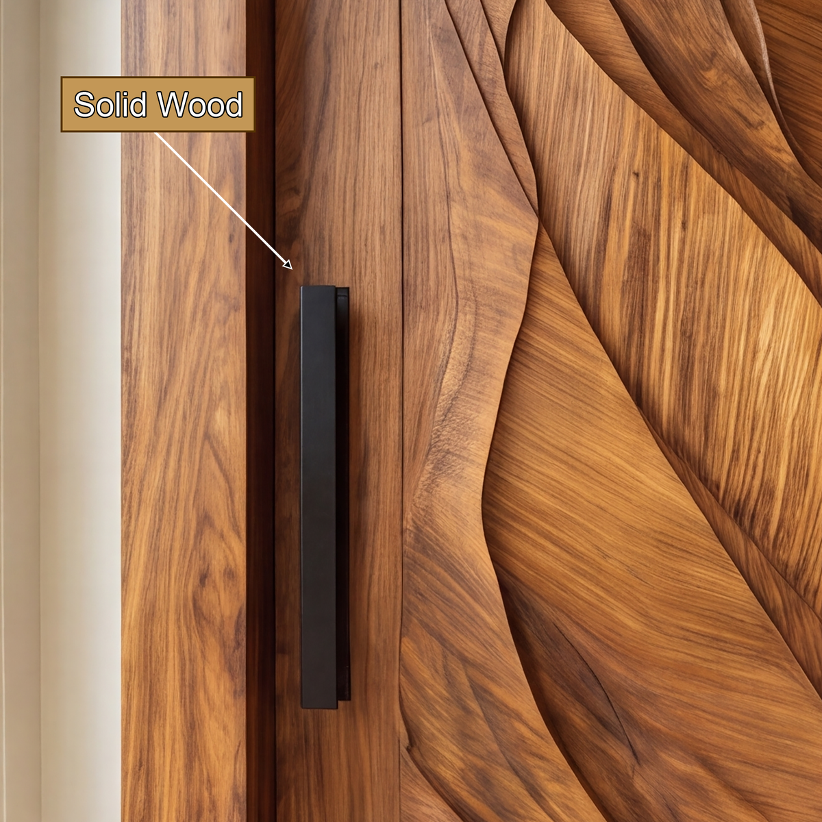 Avelune Flowing Leaf Sculpted Handcrafted Door by Timberustic — solid wood detail