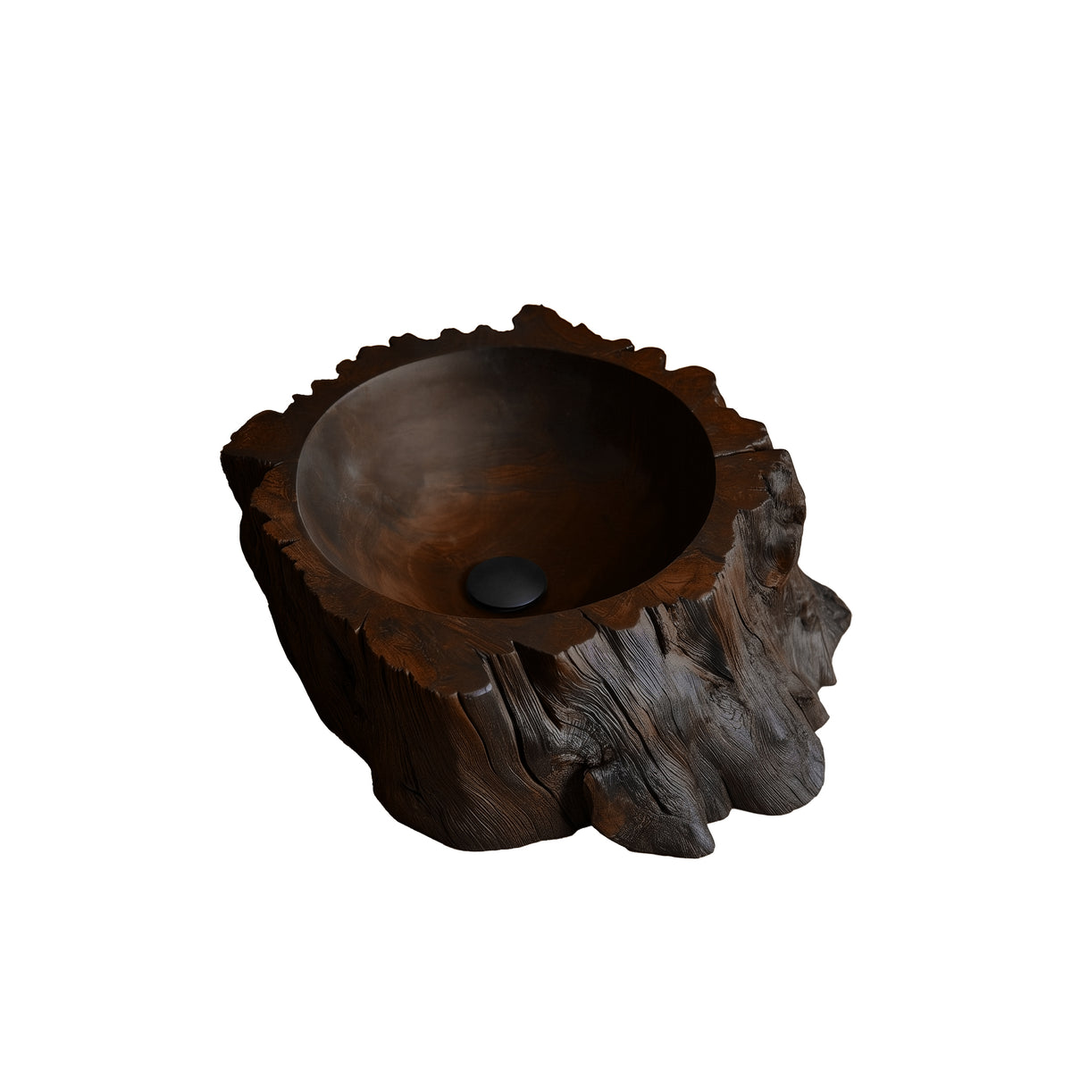 Brontara Rugged Edge Sculpted Handcrafted Vessel Sinks Dark Walnut - Timberustic Vessel Sinks
