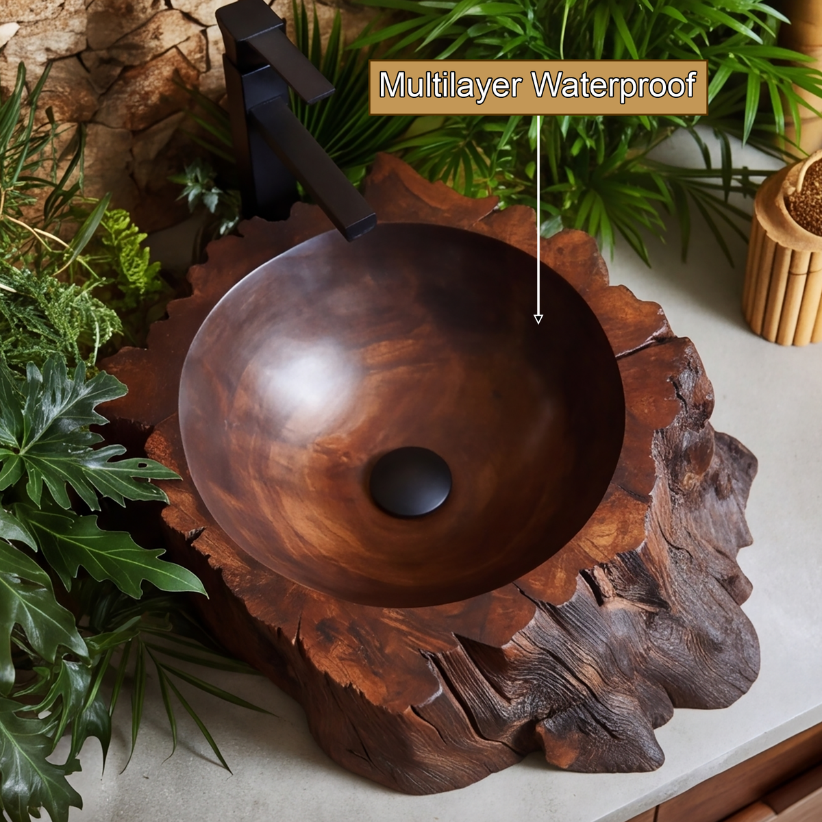 Brontara Rugged Edge Sculpted Handcrafted Vessel Sinks - Timberustic Vessel Sinks
