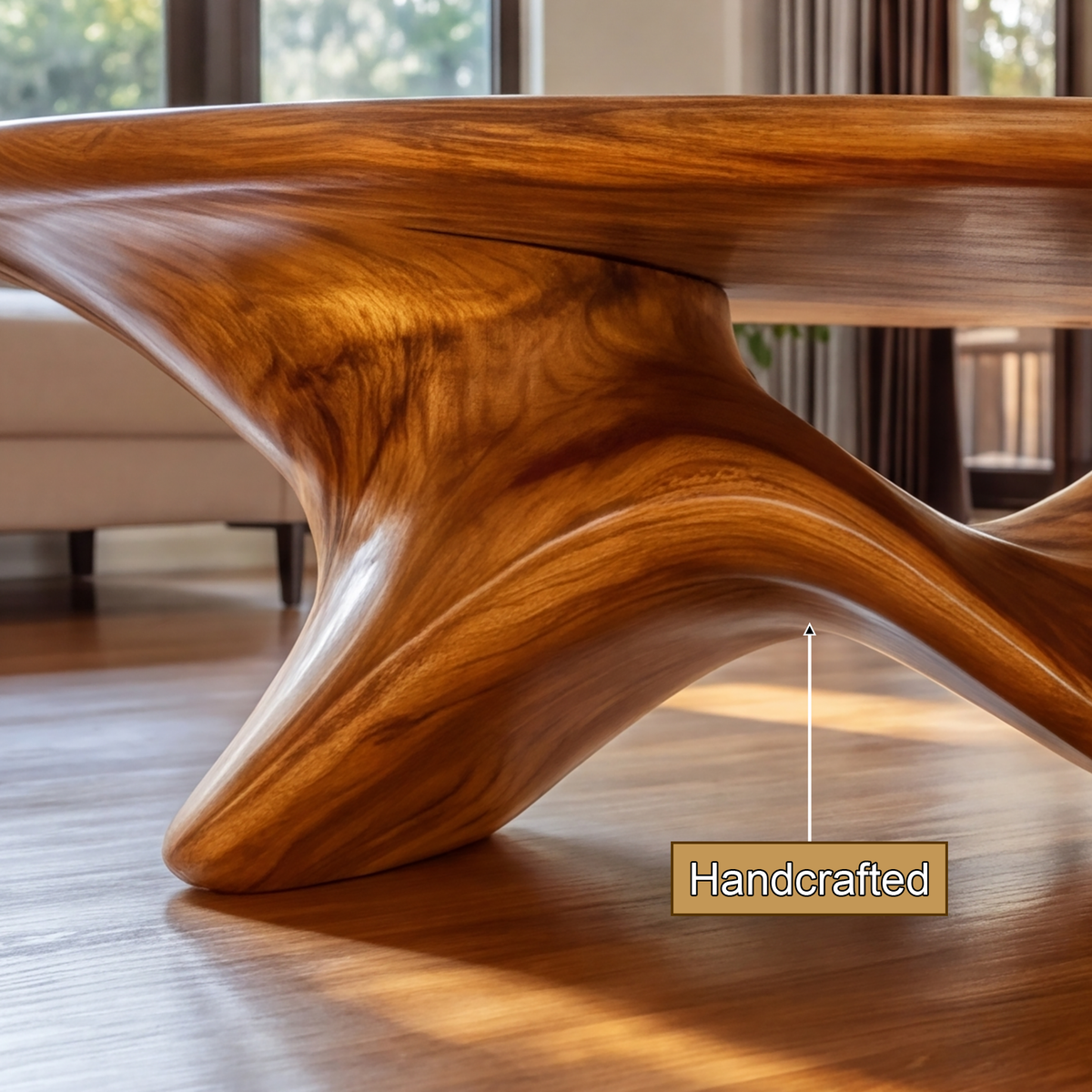 Caelivra Sculpted Handcrafted Round Coffee Table - Timberustic Coffee Table