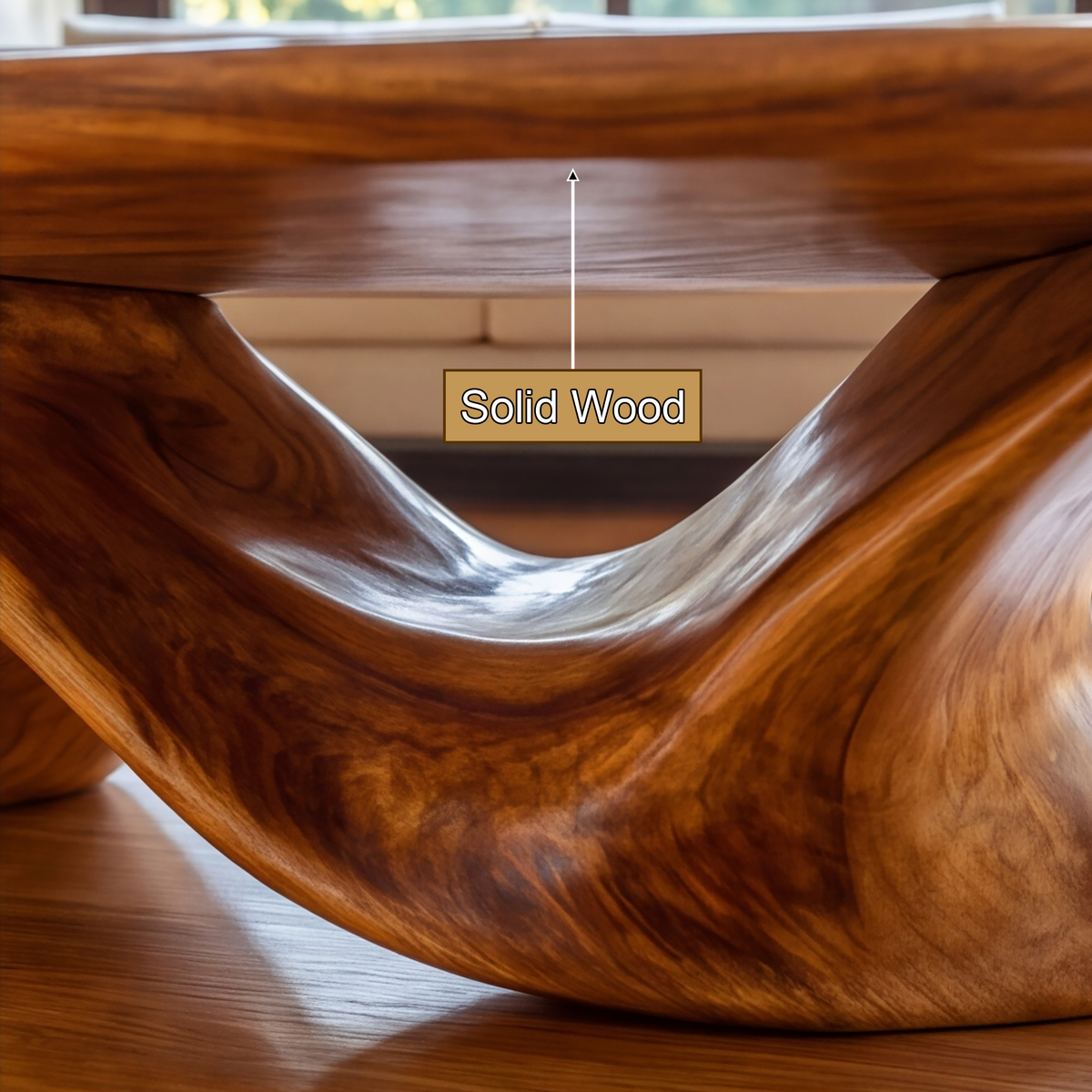 Caelivra Sculpted Handcrafted Round Coffee Table - Timberustic Coffee Table