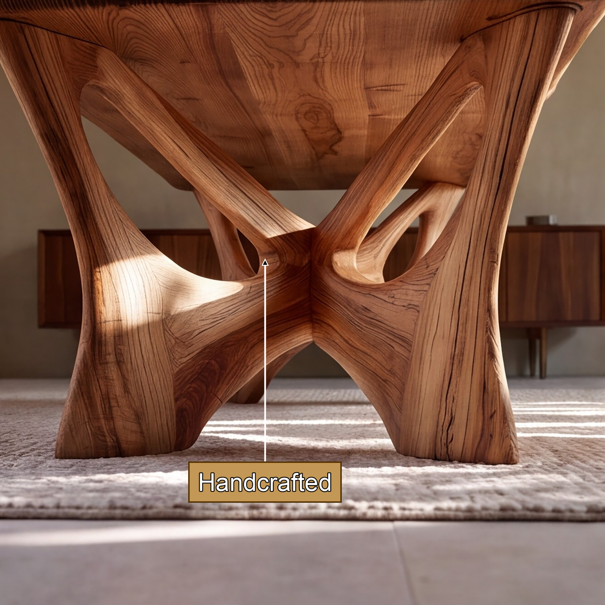 Caelvane Sculpted Branch Base Handcrafted Dining Table - Timberustic Dining Table