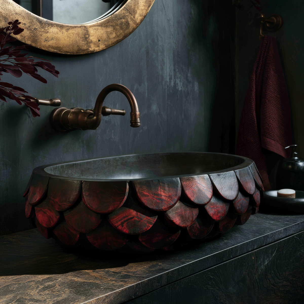 Calythra Layered Petal Handcrafted Vessel Sinks - Timberustic Vessel Sinks