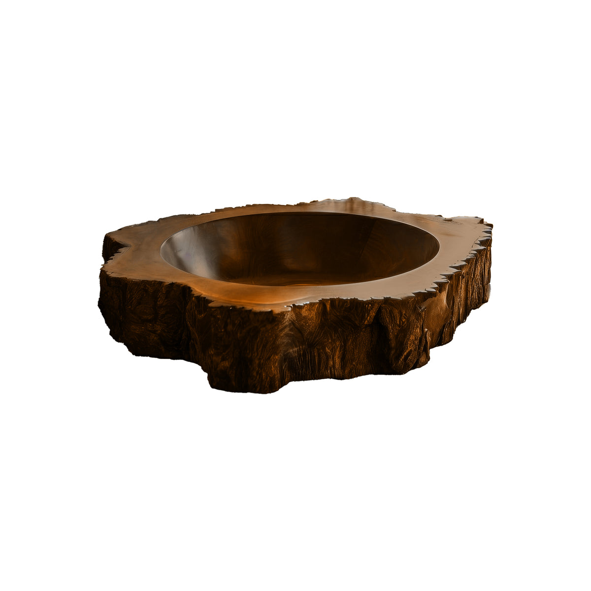 Cortessa Round Bark-Textured Handcrafted Vessel Sinks Brown - Timberustic Vessel Sinks