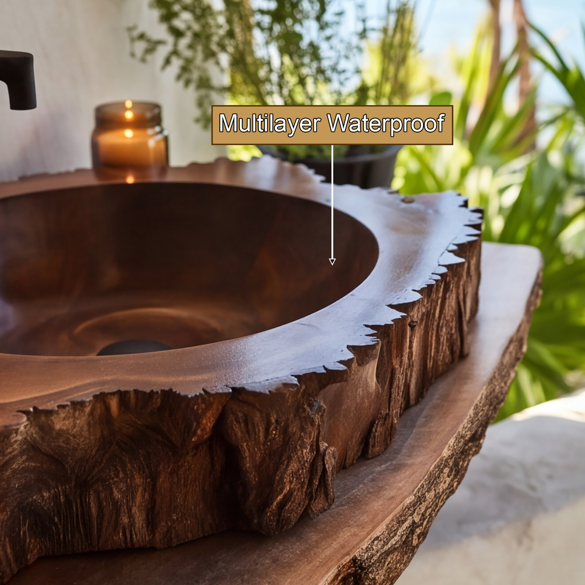 Cortessa Round Bark-Textured Handcrafted Vessel Sinks - Timberustic Vessel Sinks