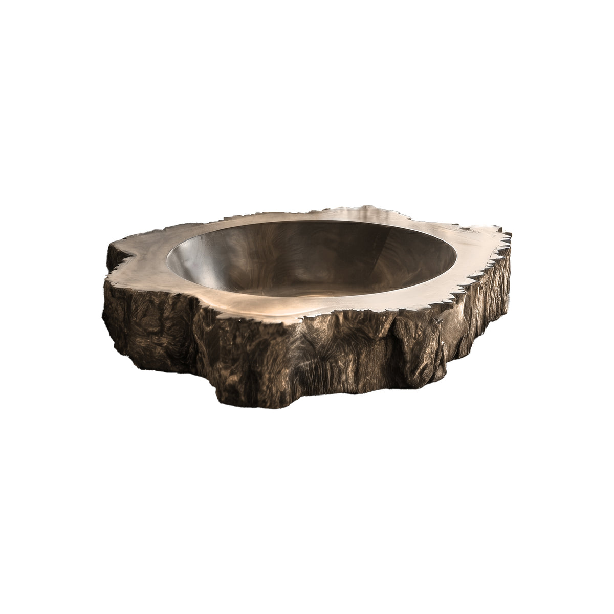 Cortessa Round Bark-Textured Handcrafted Vessel Sinks Natural Oak - Timberustic Vessel Sinks