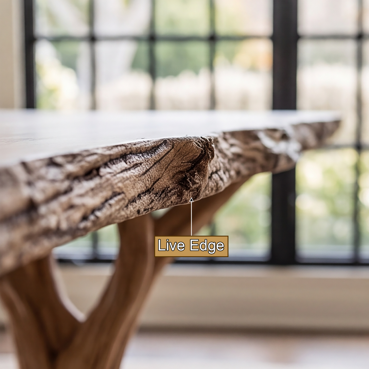 Dendrava Tree Base Sculpted Handcrafted Desk With Drawers by Timberustic — product detail view 4